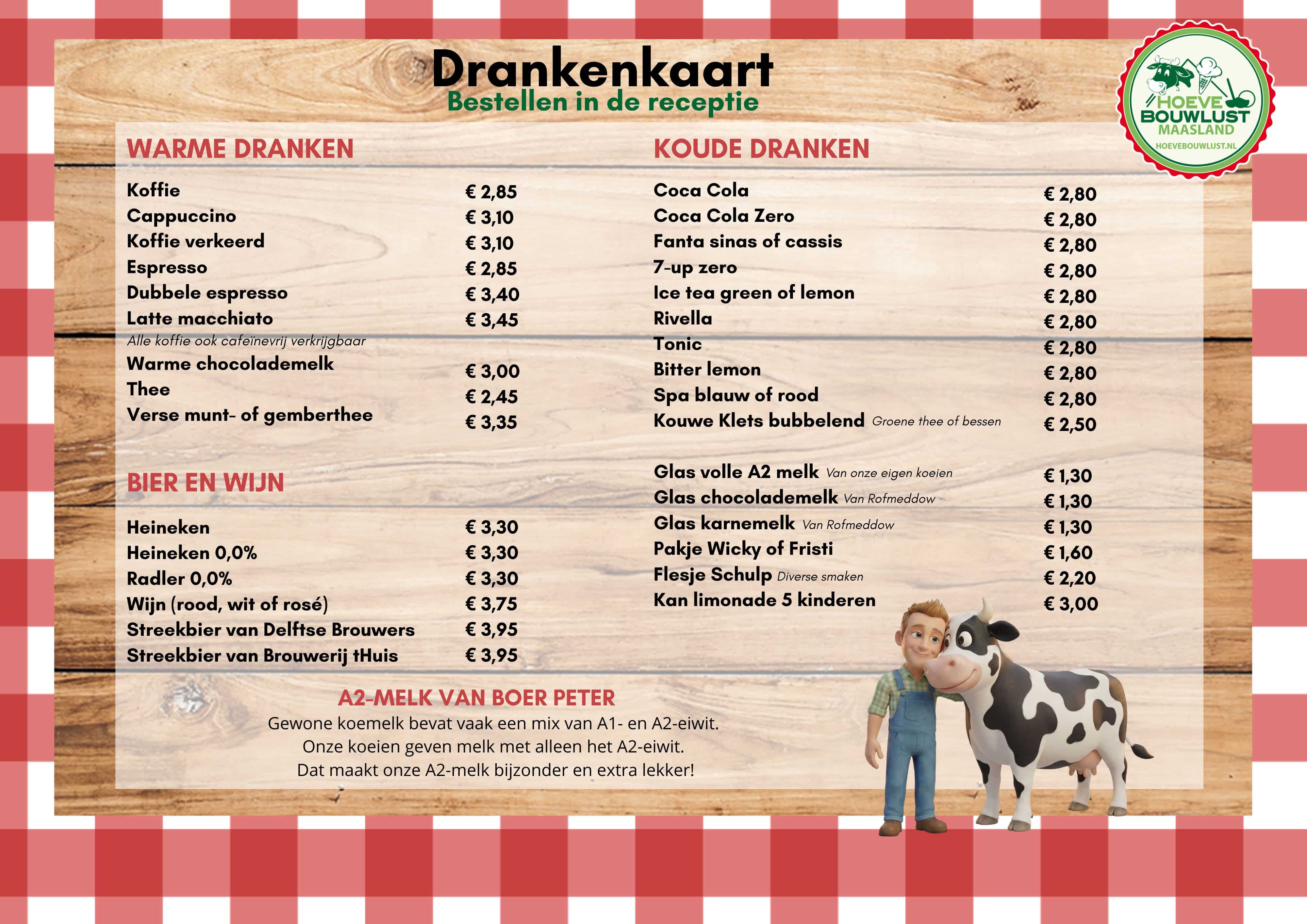 Menukaart Hoeve Bouwlust Maasland